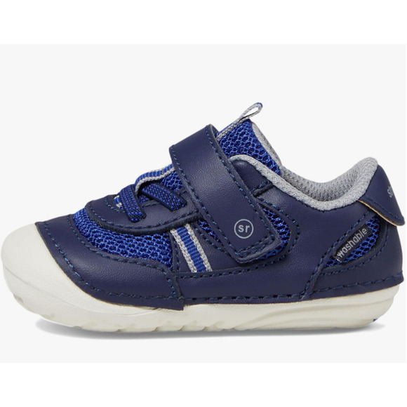 Stride Rite SM Apollo Boys Sneaker Size 4 Wide Blue White Kids Shoe NIB - Picture 2 of 11